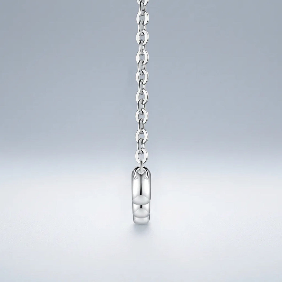 Lull Moissanite Curved Bar Necklace in Sterling Silver