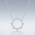 Solaris Moissanite Sunburst Wreath Necklace in Sterling Silver