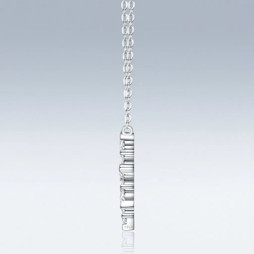 Solaris Moissanite Sunburst Wreath Necklace in Sterling Silver