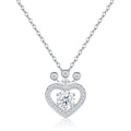 Reign 1 Carat Moissanite Crowned Heart Necklace in Sterling Silver