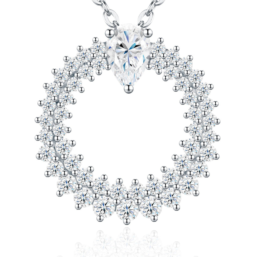 Corolla Moissanite Sunburst Wreath Necklace in Sterling Silver