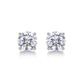 Pure Moissanite Stud Earrings in Sterling Silver
