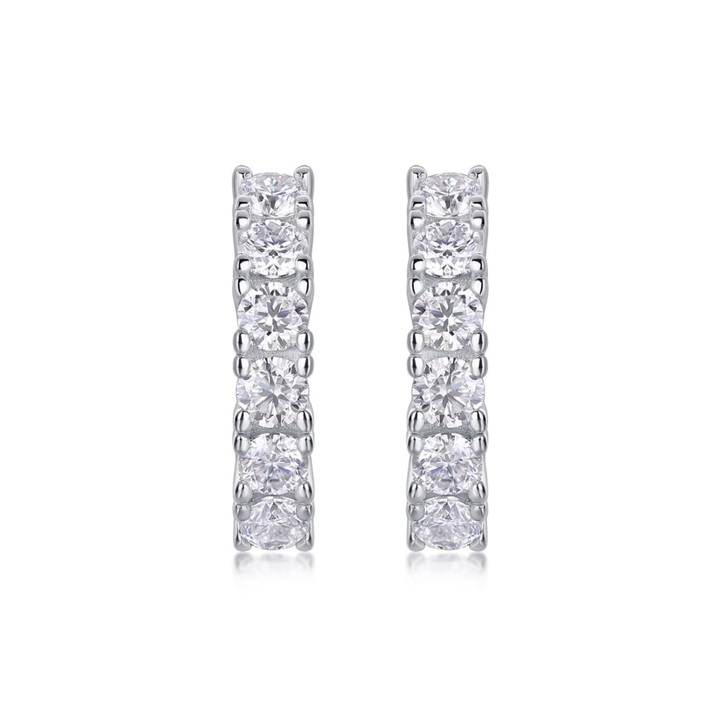 Pursuit Moissanite Hoop Earrings in Sterling Silver