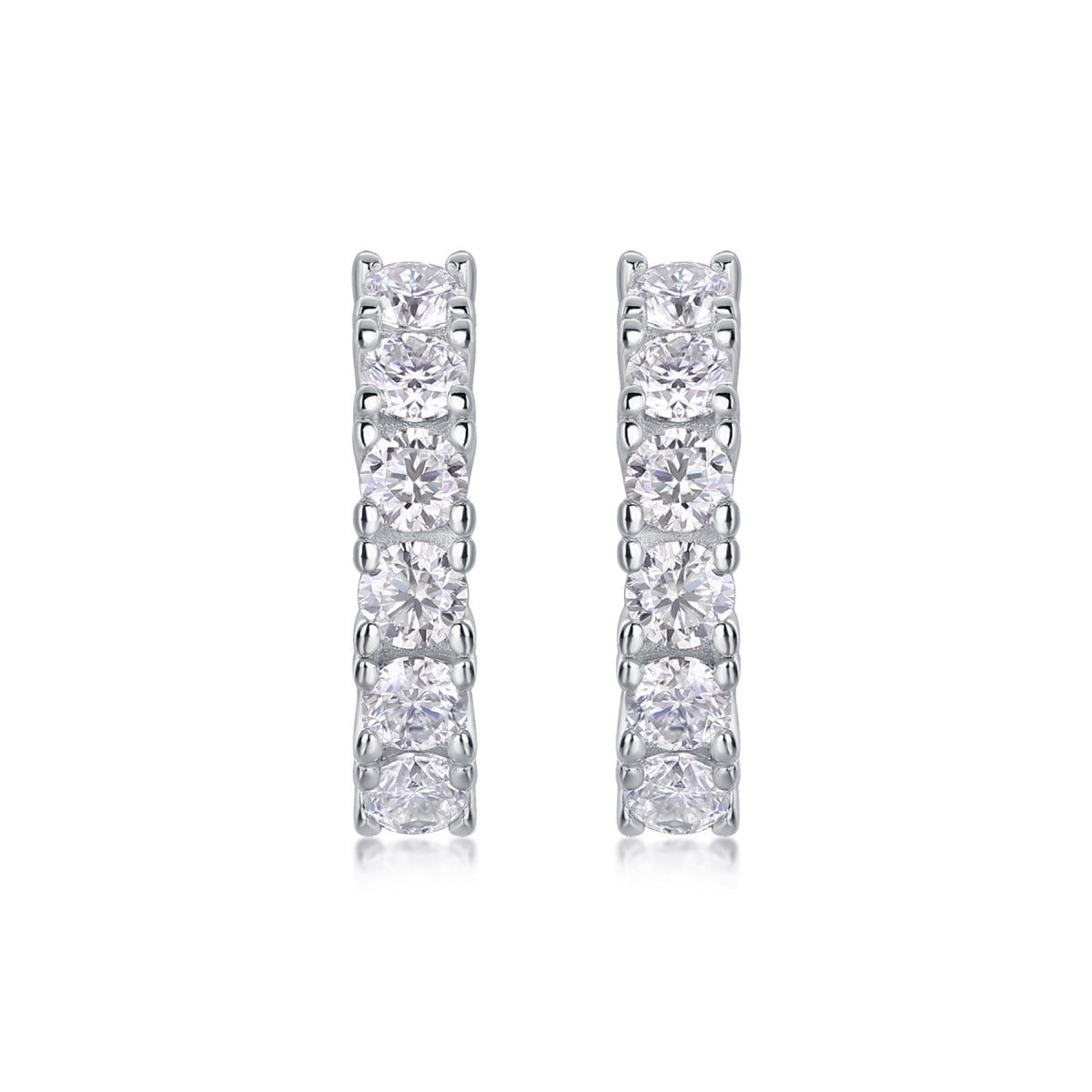 Pursuit Moissanite Hoop Earrings in Sterling Silver