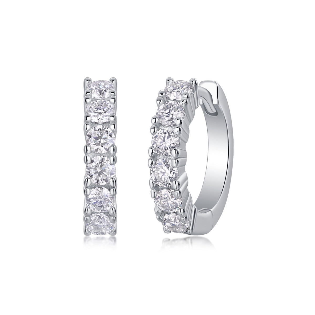 Pursuit Moissanite Hoop Earrings in Sterling Silver