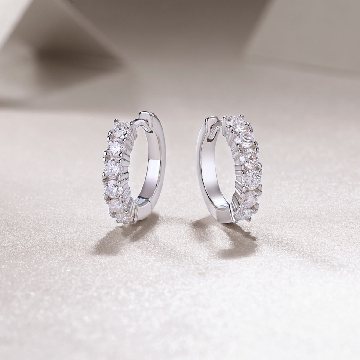 Pursuit Moissanite Hoop Earrings in Sterling Silver