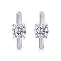 Voyage 0.5 Carat Moissanite Solitaire Hoop Earrings in Sterling Silver