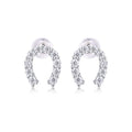 Charmed Moissanite Horseshoe Stud Earrings in Sterling Silver