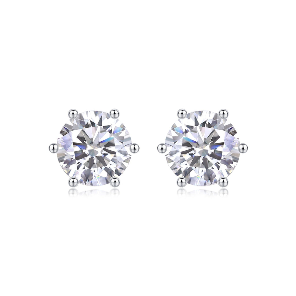 Poise Moissanite Stud Earrings in Sterling Silver
