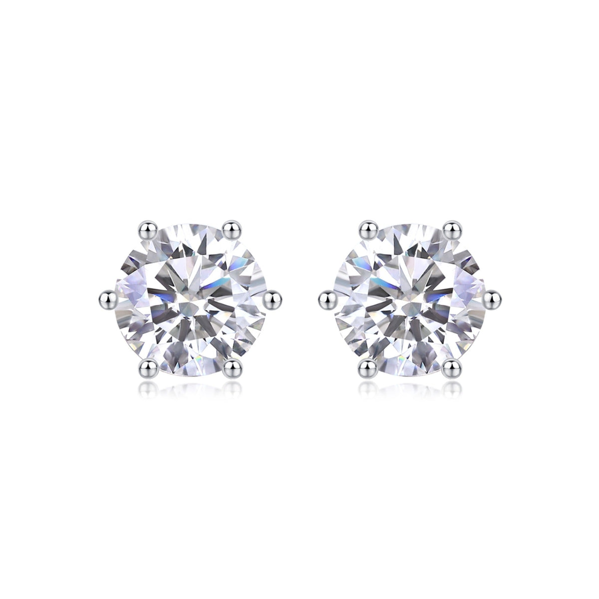 Poise Moissanite Stud Earrings in Sterling Silver