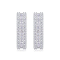 Prism Moissanite Baguette Huggie Hoop Earrings in Sterling Silver