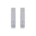 Twinrow Moissanite Huggie Hoop Earrings in Sterling Silver