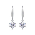 Pendine 1 Carat Moissanite Solitaire Drop Earrings in Sterling Silver