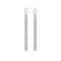 Baton Moissanite Bar Drop Earrings in Sterling Silver