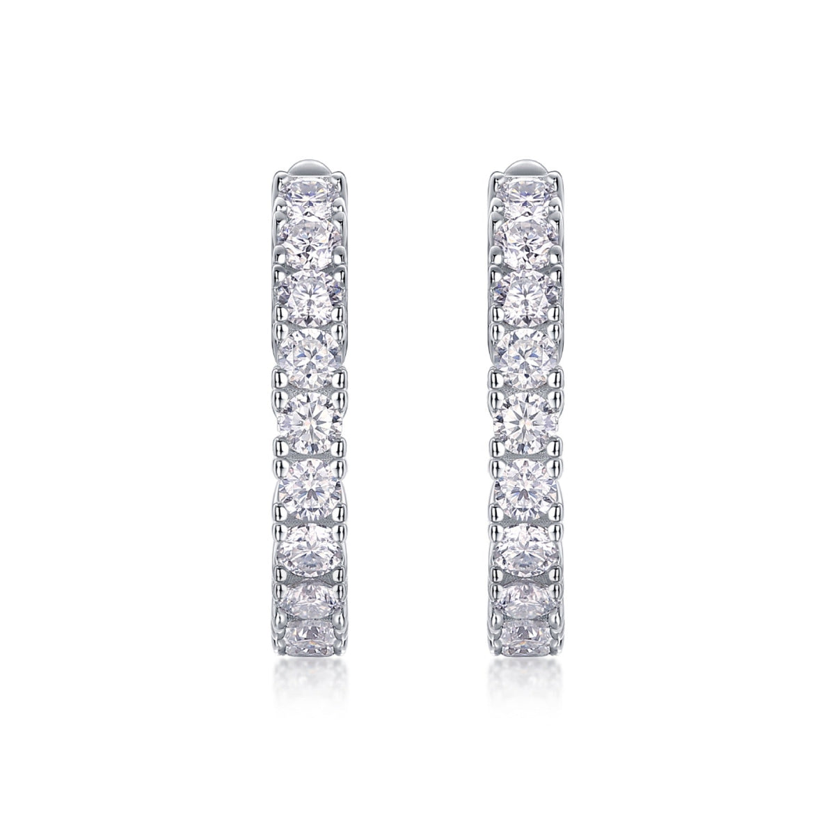 Wrap Moissanite Huggie Hoop Earrings in Sterling Silver