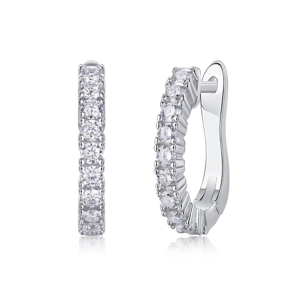 Wrap Moissanite Huggie Hoop Earrings in Sterling Silver