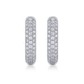 Bold Moissanite Huggie Hoop Earrings in Sterling Silver