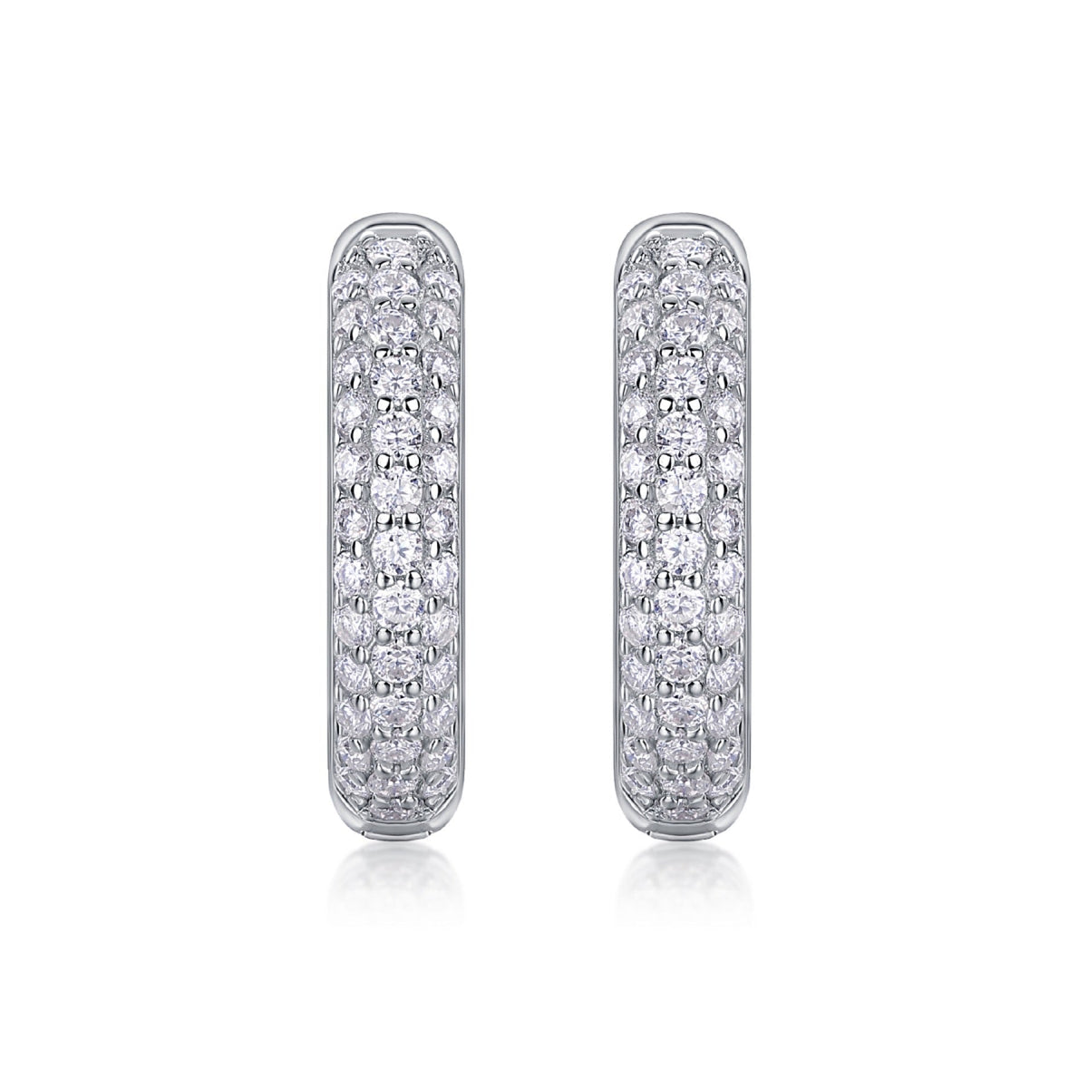 Bold Moissanite Huggie Hoop Earrings in Sterling Silver