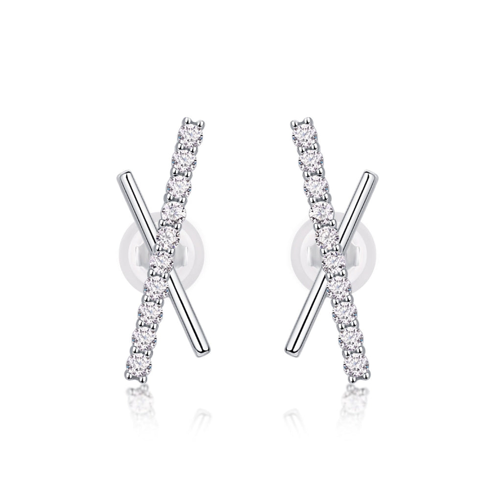 Kiss Moissanite X Stud Earrings in Sterling Silver