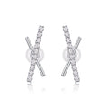 Kiss Moissanite X Stud Earrings in Sterling Silver