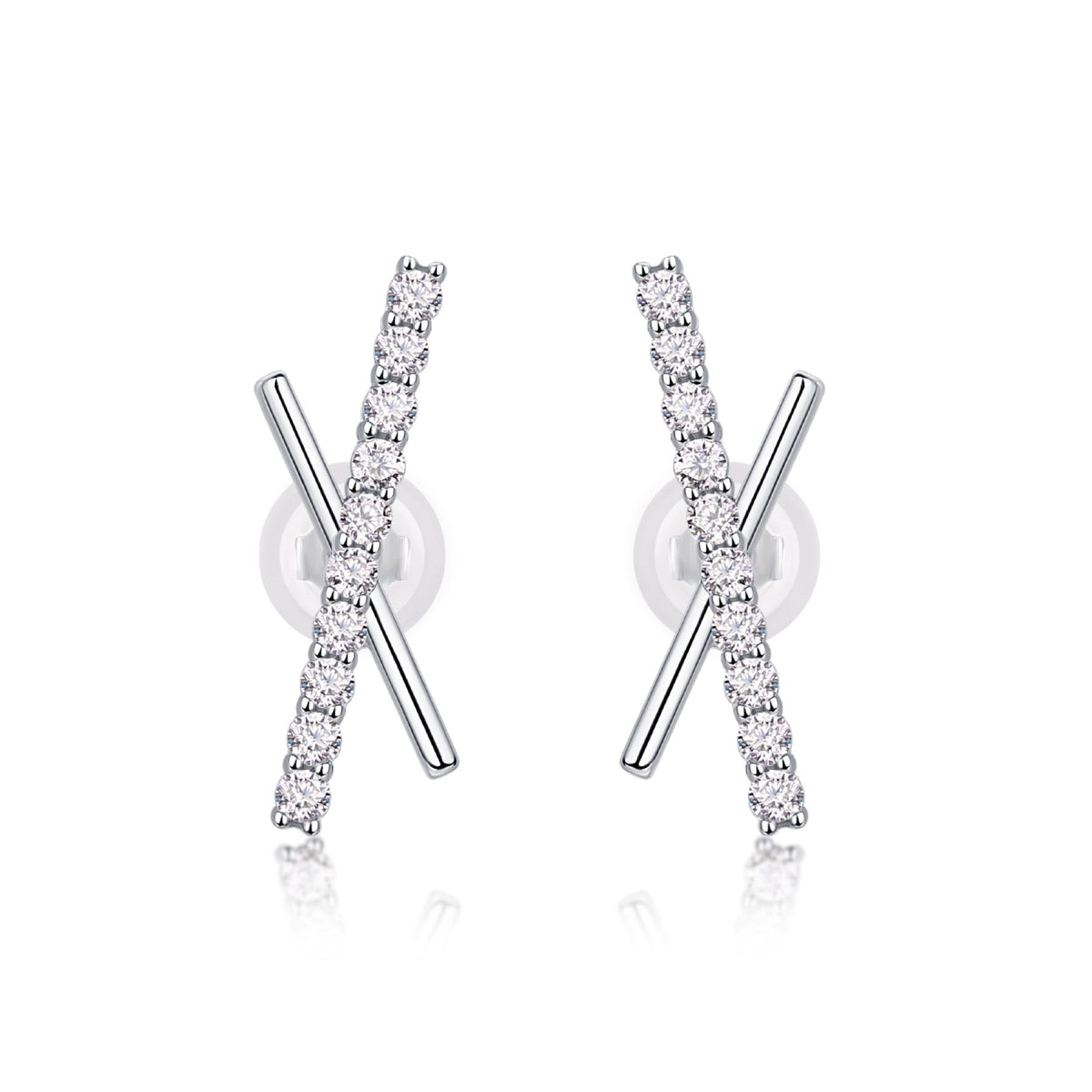 Kiss Moissanite X Stud Earrings in Sterling Silver