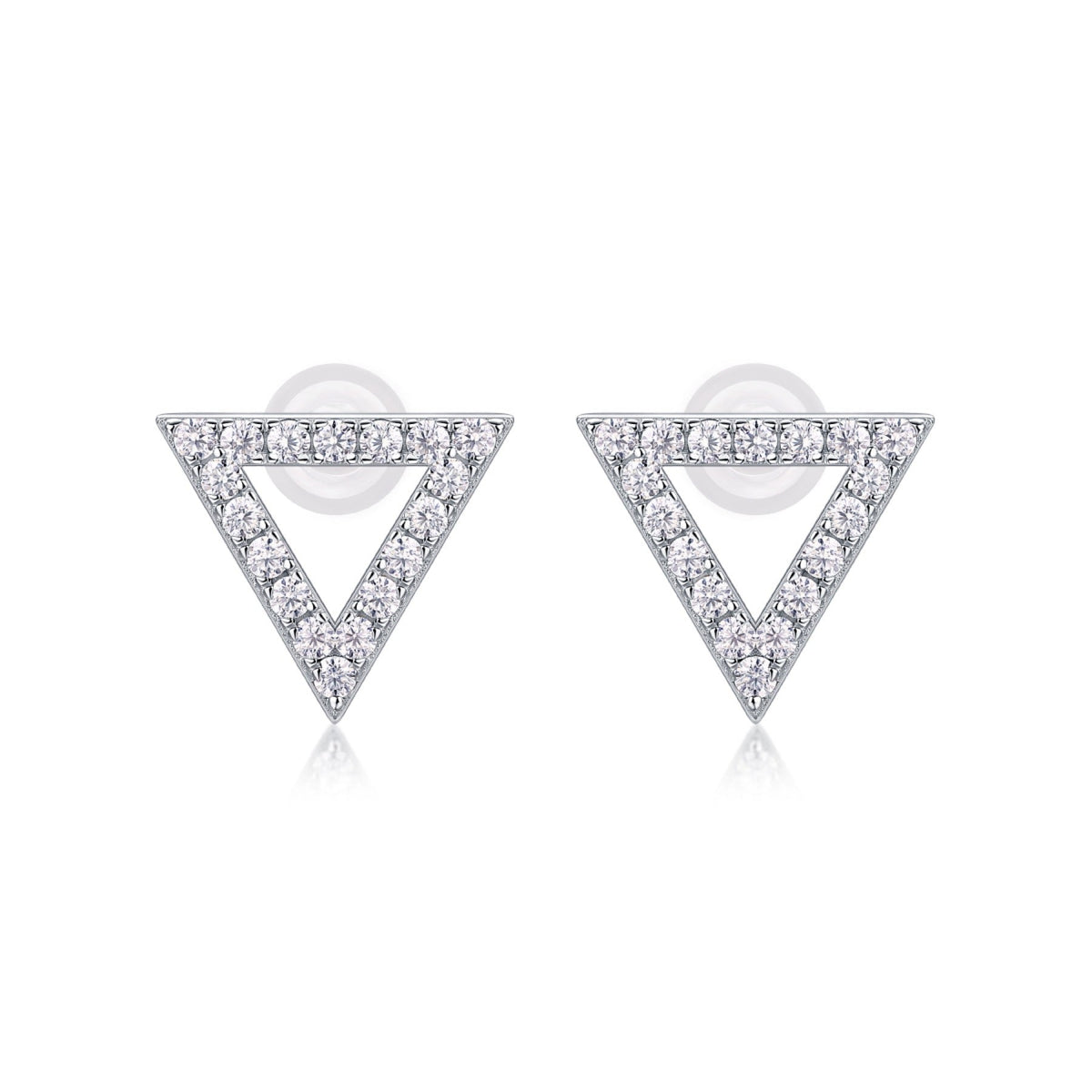 Apex Moissanite Triangle Stud Earrings in Sterling Silver