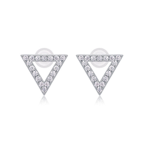 Apex Moissanite Triangle Stud Earrings in Sterling Silver