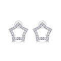 Estella Moissanite Star Stud Earrings in Sterling Silver