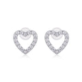 Coeurette Moissanite Heart Stud Earrings in Sterling Silver