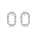 Cameo Moissanite Oval Stud Earrings in Sterling Silver
