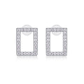 Quadro Moissanite Square Stud Earrings in Sterling Silver