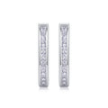 Arch Moissanite Baguette Huggie Hoop Earrings in Sterling Silver