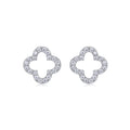 Verdi Moissanite Clover Stud Earrings in Sterling Silver