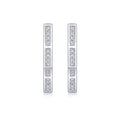 Vertex Moissanite Huggie Hoop Earrings in Sterling Silver