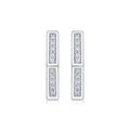 Comb Moissanite Hexagon Huggie Hoop Earrings in Sterling Silver