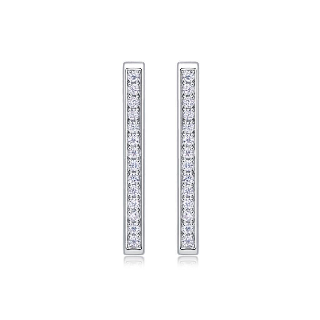 Linq Moissanite Huggie Hoop Earrings in Sterling Silver