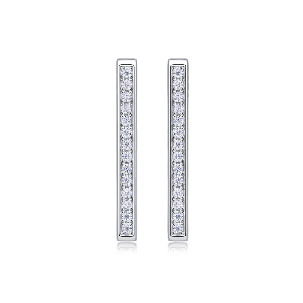 Linq Moissanite Huggie Hoop Earrings in Sterling Silver