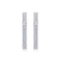 Chevron Moissanite Huggie Hoop Earrings in Sterling Silver