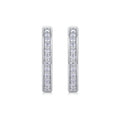 Sleek Moissanite Huggie Hoop Earrings in Sterling Silver