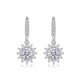 Helia 0.5 Carat Moissanite Starburst Drop Earrings in Sterling Silver