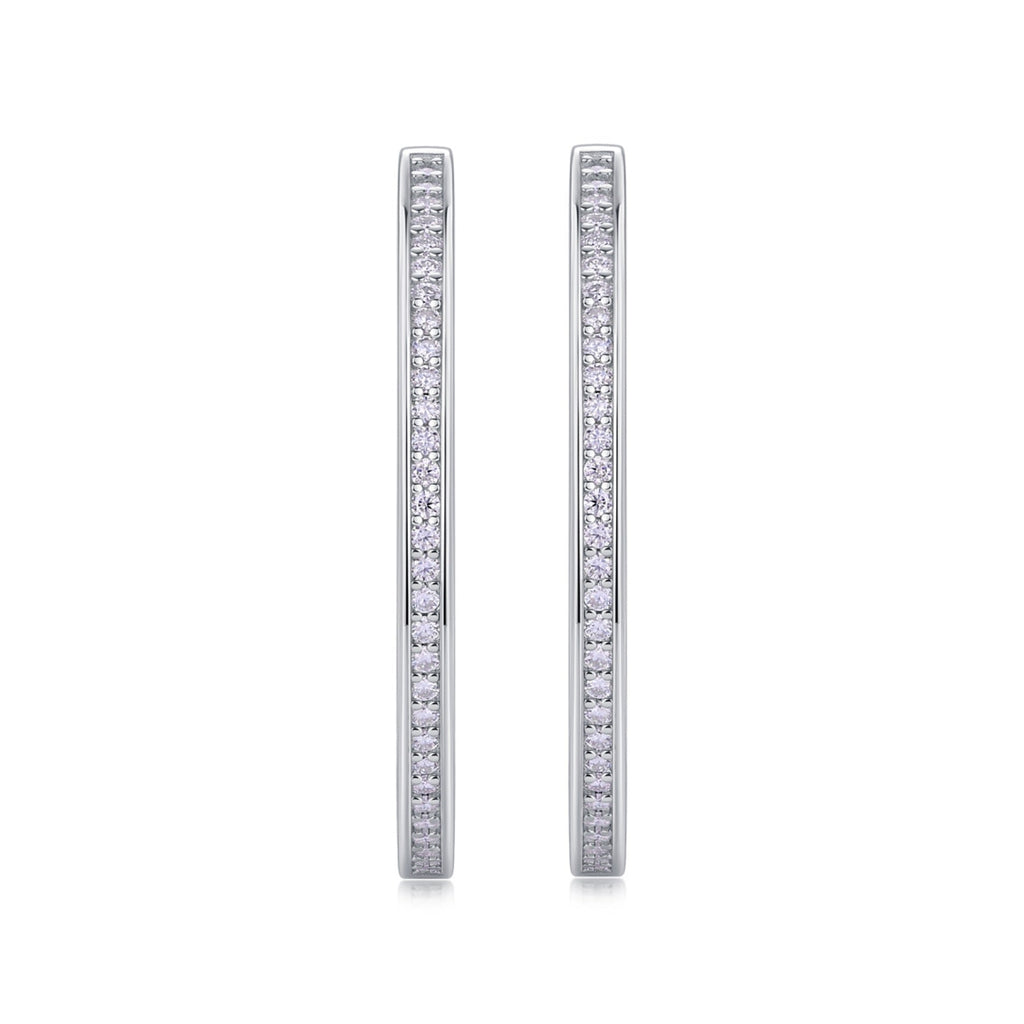 Circa Moissanite Hoop Earrings in Sterling Silver