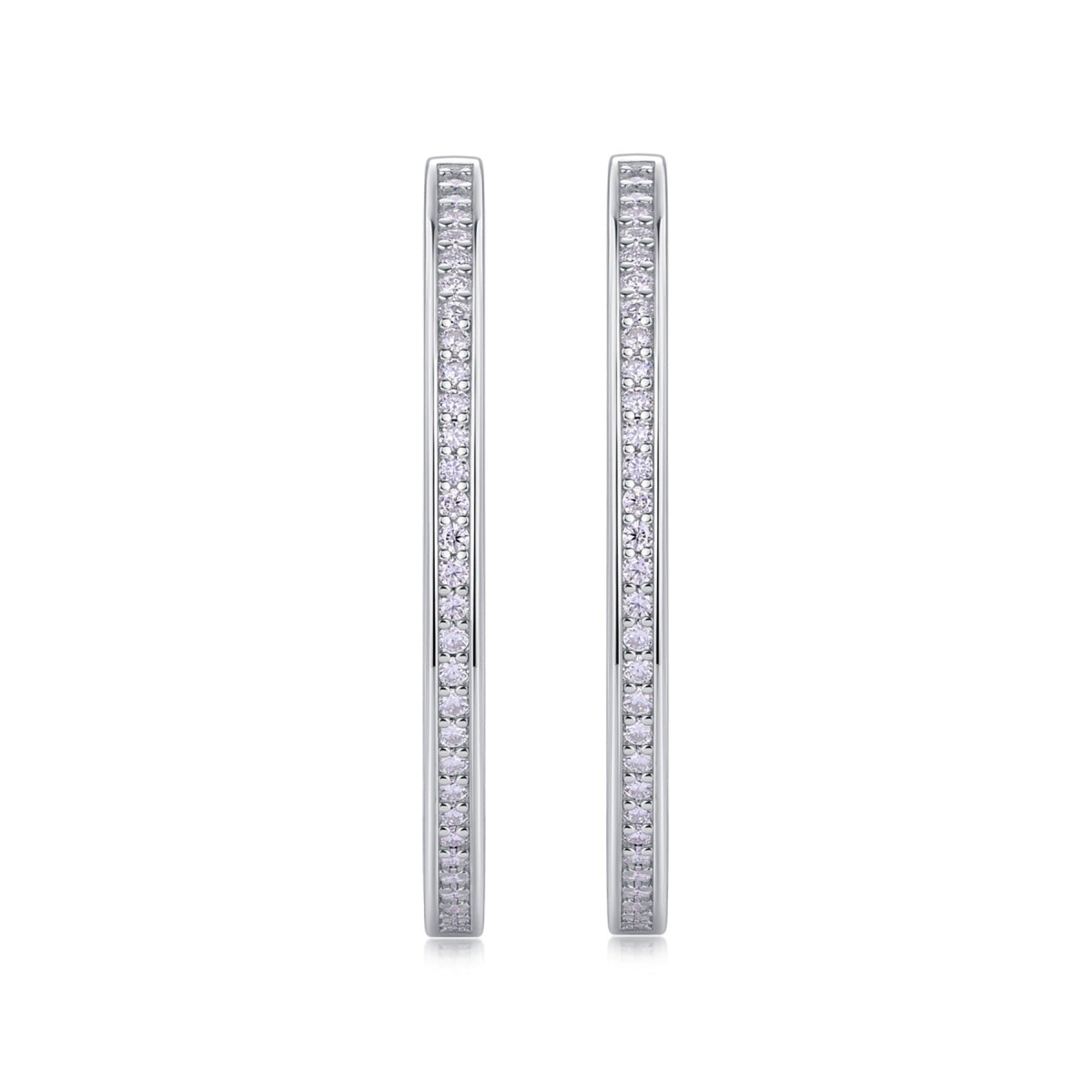 Circa Moissanite Hoop Earrings in Sterling Silver