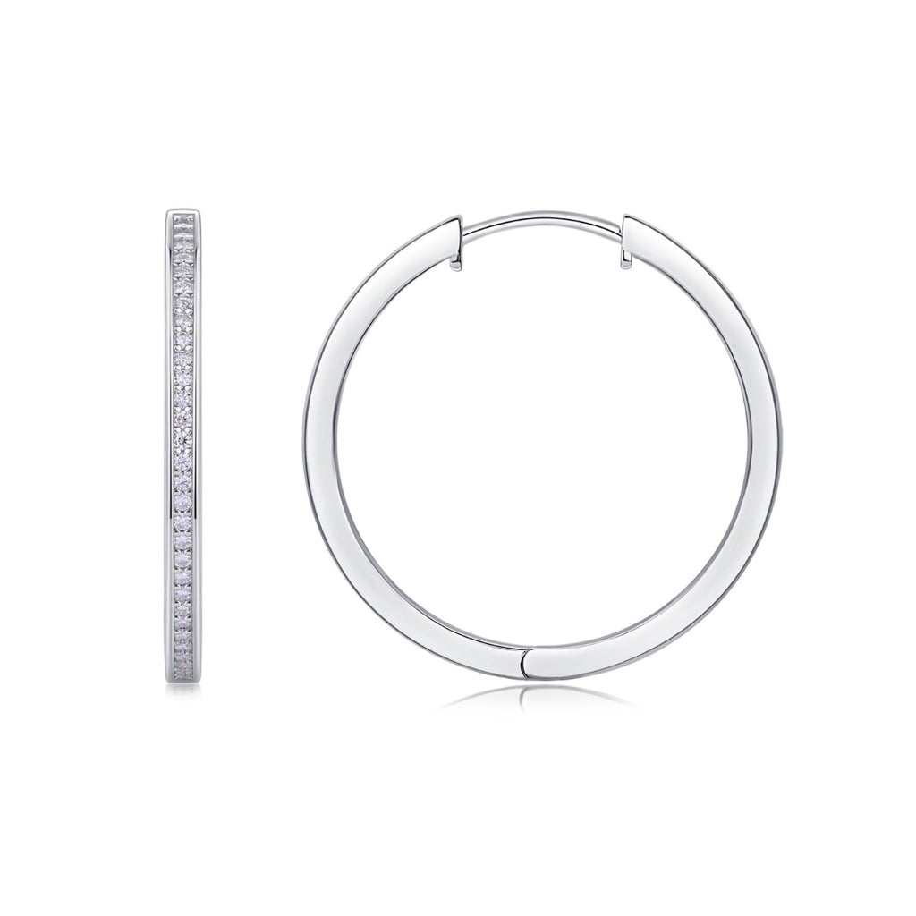Circa Moissanite Hoop Earrings in Sterling Silver