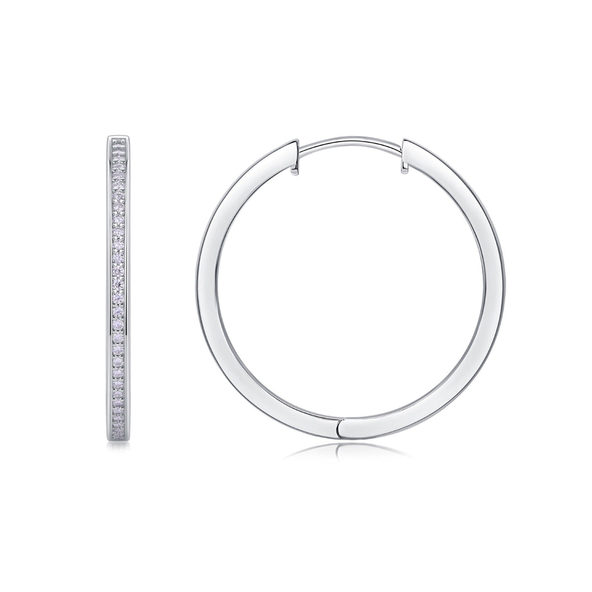 Circa Moissanite Hoop Earrings in Sterling Silver
