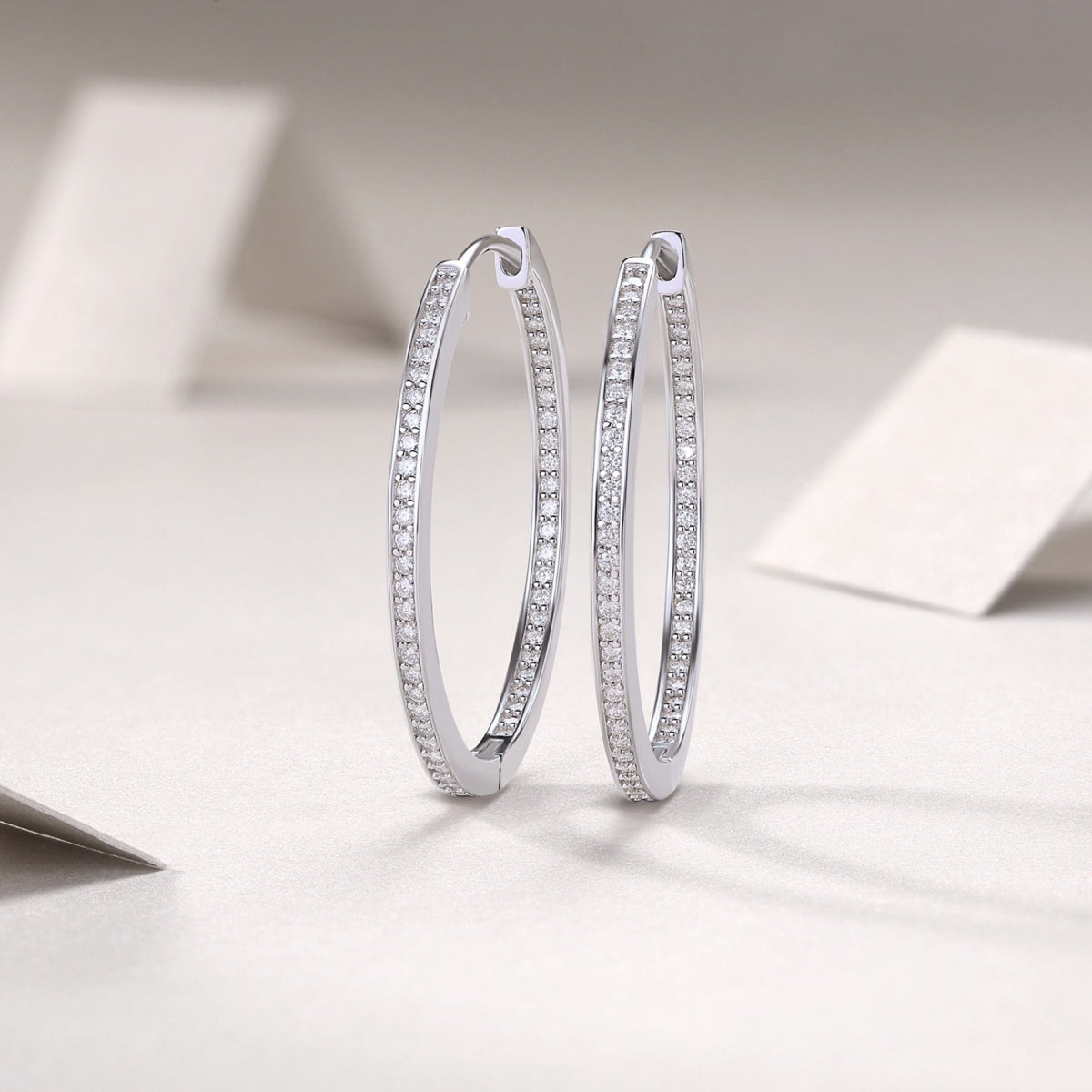 Circa Moissanite Hoop Earrings in Sterling Silver