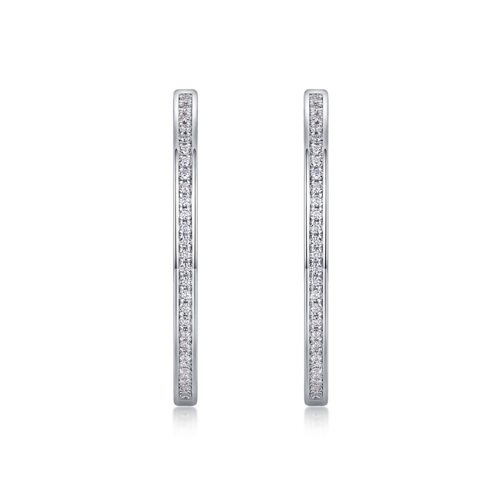 Aura Moissanite Hoop Earrings in Sterling Silver