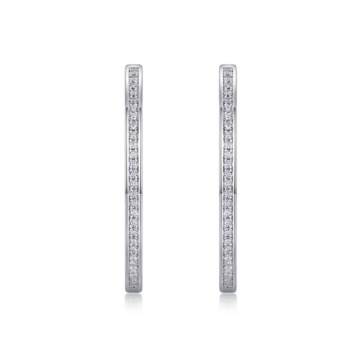 Aura Moissanite Hoop Earrings in Sterling Silver