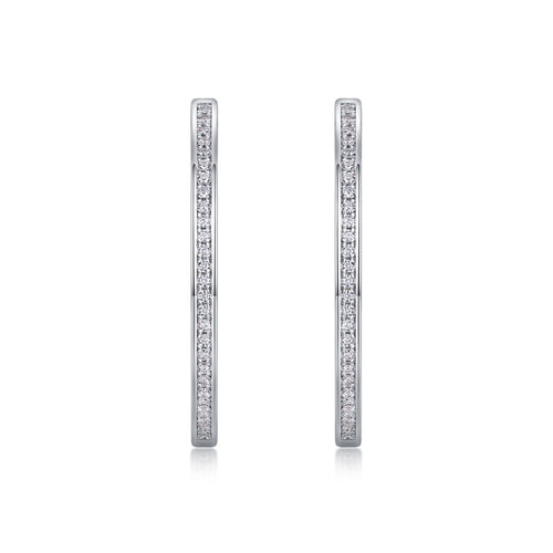 Aura Moissanite Hoop Earrings in Sterling Silver