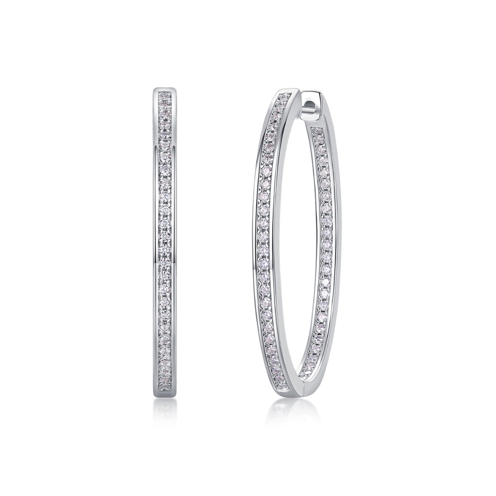 Aura Moissanite Hoop Earrings in Sterling Silver