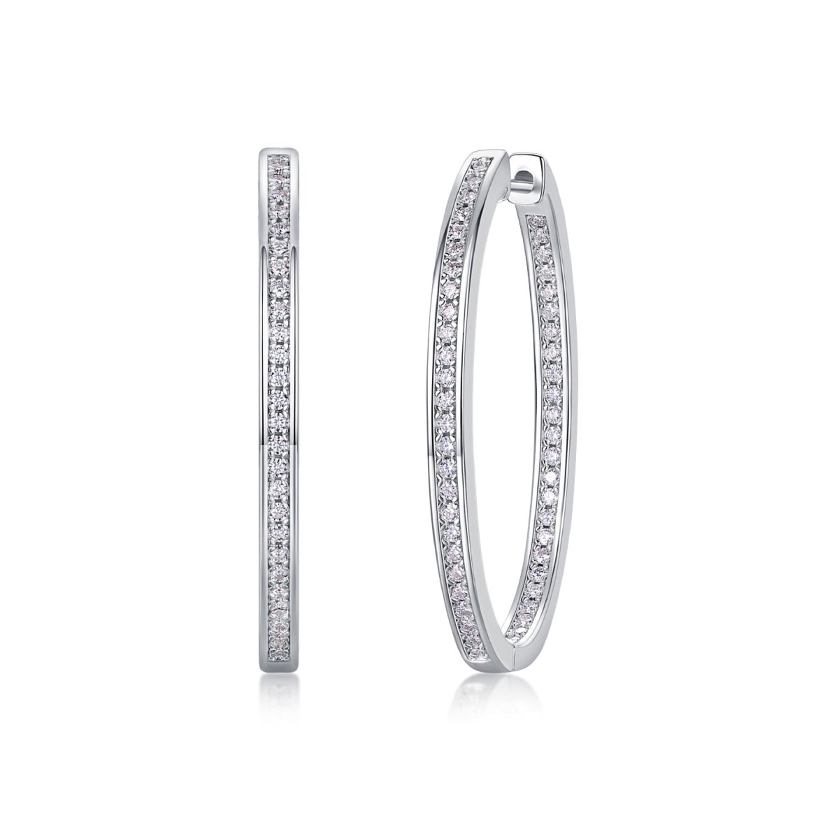 Aura Moissanite Hoop Earrings in Sterling Silver